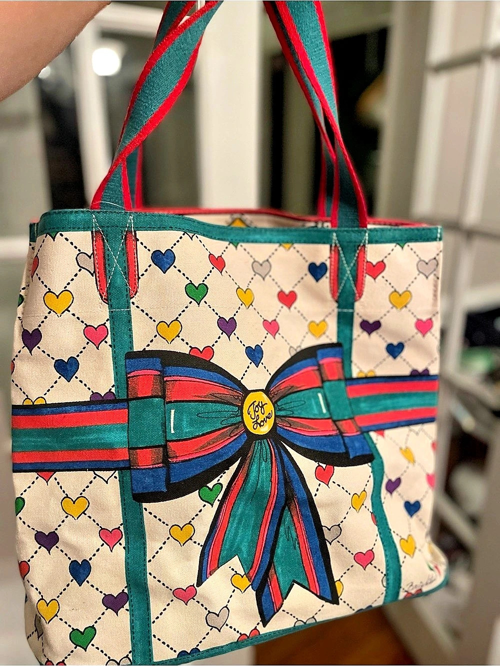 Brighton. Love & Love Heart Bow Tote Multicolor Like New